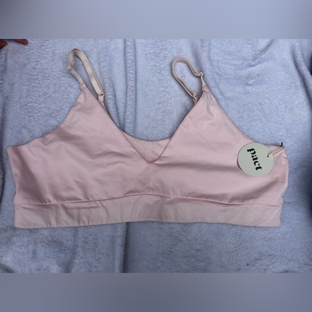 NWT Pact Organic Cotton Pink Bra Womens Size XXL